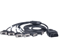 Cable Adaptador de OBD2 a 6 Conectores DB9, Interfaz Serial RS232 con Arnés