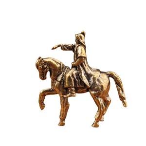 Brass Genghis Khan General Figurine <b>Small</b> Tabletop Decoration Vintage Craft <b>Ornament</b> - Product Image 5