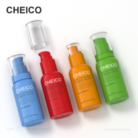 Bouteilles d'emballage cosmétique rondes en plastique personnalisées de 30 ml et 50 ml, crème pour les yeux, lotion, pompe sans air sous vide, impression sérigraphique OEM