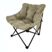 Chaise lune rembourrée en coton à dossier haut, légère et portable, pour la pêche, les pique-niques et le camping en extérieur