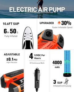 Bomba de aire eléctrica de 22psi, nuevo modelo de bomba infladora, bomba de aire SUP eléctrica portátil de 4000mAh, <span class=keywords><strong>tabla</strong></span> de <span class=keywords><strong>Paddle</strong></span> de pie para exteriores - Product Image 2
