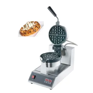 Snack Machine contrôle numérique belge gaufre rotative antiadhésive plateau de cuisson Machine sucette gaufrier pour Restaurant