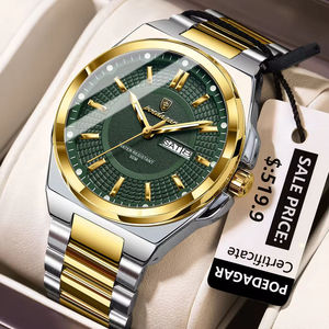 Reloj de Cuarzo de Lujo Original Poedagar 896 para Hombre, Resistente al Agua, Luminoso, con Correa de Acero Inoxidable - Product Image 1