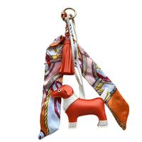 Nouveau porte-clés décoratif en cuir PU, motif Teckel, utilisable comme écharpe, bracelet, breloque de sac, figurine ou accessoire pour étui de téléphone portable et sac à main