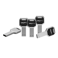 Clé USB en métal avec logo LED en forme de clé, clé USB 16 Go, clé USB pour cadeau promotionnel