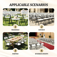 Chaise pliante en plastique robuste de qualité commerciale, chaise pliante blanche pour événements en plein air et jardins