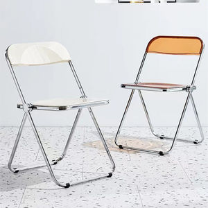 Folding Acrylic <b>Dining</b> <b>Chair</b> with Transparent Backrest Foldable Design for Home & Living Room Use for Adults Children Elderly - Product Image 3