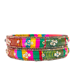 Jaipur Handmade Lac Bangle with Vibrant Colors and Luxurious Rhinestone Studding Traditional Rajasthani Ethnic Jewelry for Women - Product Image 5