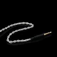 Câble d'écouteurs HIFI 120 cm, fil de cuivre monocristallin à 4 brins plaqué argent, haut-parleur de 10 mm, interface 3,5 mm