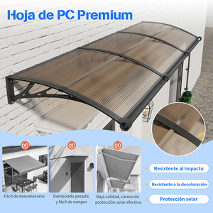 Auvents <span class=keywords><strong>de</strong></span> fenêtre extérieurs DIY en polycarbonate transparent massif pour toiture - Product Image 6