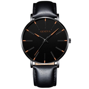 Montre pour homme ultra-fine avec bracelet en maille d'alliage, montre-bracelet à quartz simple, montre pour homme élégante et tendance, vente en gros - Product Image 4