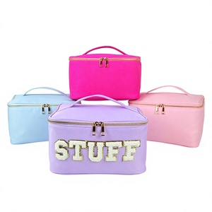 Nouvelle trousse de maquillage cosmétique grande capacité, pliable, <span class=keywords><strong>ultra</strong></span>-légère, imperméable, en nylon uni avec fermeture éclair, pour le commerce transfrontalier - Product Image 1