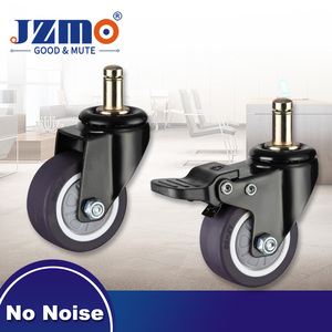 Kapasitas Beban Kuat Kinerja Handal Presisi Tinggi Roda Caster Plastik PP 2-Inci dengan Poros Kayu/Aluminium - Hitam - Product Image 1