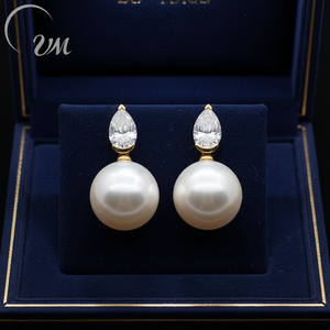 Серьги-гвоздики UM Jewelry из золота и серебра 925 пробы оптом с натуральным пресноводным жемчугом для мужчин и женщин, для свадьбы, вечеринки, юбилея, на каждый день - Product Image 5