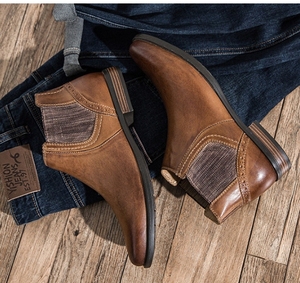 UP-5047r bottes de <span class=keywords><strong>moto</strong></span> en plein air <span class=keywords><strong>Vintage</strong></span> <span class=keywords><strong>chaussures</strong></span> de randonnée imperméables antidérapantes pour <span class=keywords><strong>homme</strong></span> travailleur <span class=keywords><strong>chaussures</strong></span> décontractées en cuir - Product Image 5
