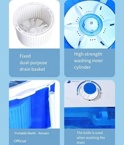Lave-linge semi-automatique compact J 6L à chargement par le haut, portable pour dortoir, avec panier d'essorage, mini-lave-linge pour chaussures - Product Image 6
