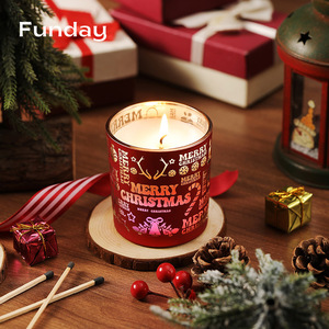 Funday Christmas Scented <b>Candle</b> <b>Red</b> Cylinder Smokeless Holiday Fragrance Gift Decor - Product Image 4