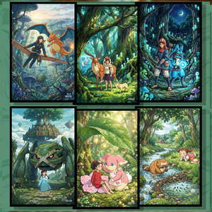 Nouvelle collection ultra premium de cartes artistiques de style Ghibli Pokémon, design exclusif, par l'animation japonaise, pour unisexe - Product Image 4