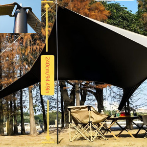 Toldo Negro Tipo Cola <span class=keywords><strong>de</strong></span> Golondrina, Impermeable, para Acampar al Aire Libre, Protección Solar y Contra la Lluvia, Toldo <span class=keywords><strong>de</strong></span> Goma Negra Reforzada - Product Image 5