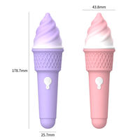 Herstellergroßhandel USB-Aufladbarer Kleiner Kegel-Eiscreme G-Punkt Rabbit Vibrator 12 Frequenzen Wasserdichter Massagestab für Sexspielzeuge