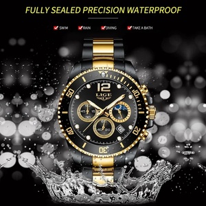 Montre Homme Lige 8924 en Gros, Chronographe Décontracté en Acier Inoxydable, Montre Japonaise à Quartz Étanche (ATM) pour Homme - Product Image 5