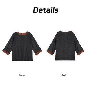 เสื้อเชิ๊ตแบบจีนของผู้หญิงเสื้อครอปสไตล์ประจำชาติเสื้อครอปทำจากผ้าไหมแจ็คการ์ด100% หม่อน - Product Image 1