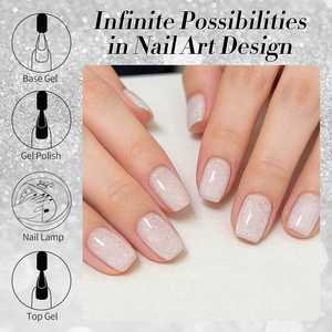 BORN PRETTY Snow Glitter Jelly Gel <strong>Polish</strong> 10ml <strong>Natural</strong> Style Very Good Milky White Pink Foil Flakes Sequin Translucent <strong>Nail</strong> Gel - Product Image 5