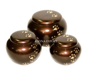 Urne Odyssey dernière conception et finie Urne pour animaux de compagnie en métal de vente chaude avec patte imprimée à bas prix Urnes pour animaux de compagnie finies brillantes - Product Image 1