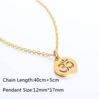 Collier pendentif Gaovo Symbole Om en acier inoxydable plaqué or, avec breloque disque rond, bijou pour femme, idéal pour les fêtes et le quotidien