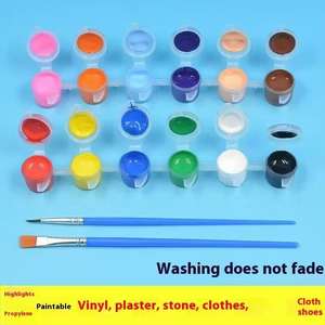 Ensemble de peinture à l'eau lavable 12ml pour enfants fournitures d'art 3ml papier peinture moyen pour les activités d'art d'<span class=keywords><strong>anniversaire</strong></span> faveurs de fête - Product Image 3