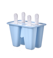 Moule à glaces et bâtonnets de 4 cavités en silicone, écologique, flexible, à démoulage facile, avec poignée personnalisée, pour congélateur, vente en gros