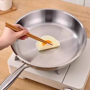 Poêle à frire extra épaisse antiadhésive en acier inoxydable 316, ronde, durable, pour la maison, steak, crêpes, cuisinière à induction, cuisinière à gaz - Product Image 2