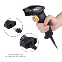 YHDAA Lecteur de codes à barres filaire USB de haute qualité Scanner de codes à barres laser 1D avec support réglable