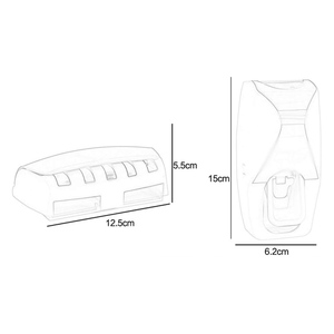 2 Pcs Bathroom Set <b>Wall</b> <b>Mounted</b> Automatic Toothpaste Squeezer Tooth Paste Dispenser 5 Slots <b>Toothbrush</b> <b>Holder</b> for Adults Kids - Product Image 2