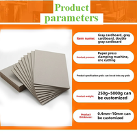 Kertas Papan Buku Chipboard Abu-abu Solid 2mm Ramah Lingkungan Terbuat Dari 100% Serat Daur Ulang Tahan Lama untuk Kerajinan Kotak Buku