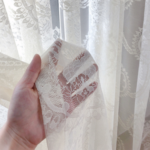 100 poliéster diseñador yarda <span class=keywords><strong>crochet</strong></span> urdimbre tejido tul malla gasa blanca tela de cortina de encaje transparente - Product Image 1