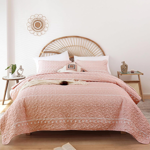 Wholesale 3pcs Lightweight Diamond Design Eco-Friendly All-Season Quilt Set Ultrasonic Quilted Polyester Cotton <b>Vintage</b> Hotel - Product Image 2