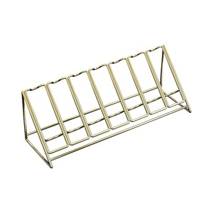 Rak <span class=keywords><strong>Display</strong></span> Botol Anggur Modern Tujuh Slot Berlapis Bubuk Logam Hitam/Emas - Product Image 3