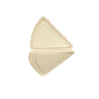 Boîte de papier de bagasse de canne à sucre compostable biodégradable jetable crêpe crêpe pizza tarte une tranche conteneur avec couvercle