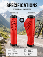 Puños de Bicicleta Ergonómicos MOTSUV con Perfil de Albóndiga, Diseño Ergonómico, Antideslizantes, Absorbentes de Vibraciones, Accesorios para Ciclismo Anti-fatiga