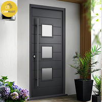 CBMMart USA Nouveau Design Villa Cadre Noir Double Balançoire Entrée Principale Résistant au Feu Portes en Fer Forgé projet