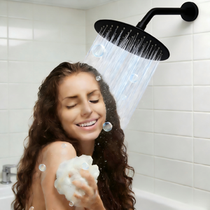 Brazo de ducha de 10 pulgadas con brida, tubo de extensión de acero inoxidable 304, salida única para cabezal de ducha fijo, para montaje en pared, para baño de hotel - Product Image 1