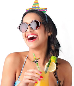 Juego de 28 Pajitas de Papel para Fiesta, Decoraciones para el Cinco de Mayo, Artículos de Mesa con Temática Mexicana para Fiesta - Product Image 5