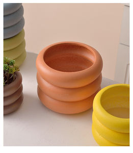 Macetas de cerámica decorativas para el hogar, adornos creativos de Color caramelo, macetas de flores, <span class=keywords><strong>maceta</strong></span> suculenta de cerámica - Product Image 4