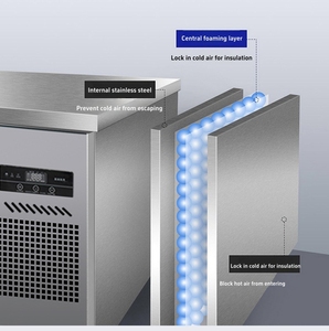 Congelador de Aço Inoxidável de Dupla Temperatura com Resfriamento a Ar e Controle Digital de Temperatura para Cozinhas Comerciais - Product Image 6