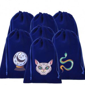 Bolsa Protectora de Terciopelo 2026 con Diseño Estampado, Reciclable, para Juegos de Mesa, Dados, Cartas de Tarot, con Cordón - Product Image 1