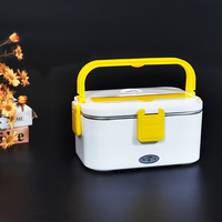 Thriveone Tragbare Elektrische Heiz-Lunchbox aus 304 Edelstahl, Doppelnutzung für Auto und Büro, Speisenwärmer