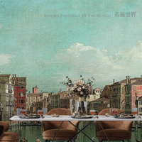 Papiers peints muraux sur mesure : Paysage urbain, ciel, photos de bâtiments – Idéal pour restaurants, cafés, salles d'étude