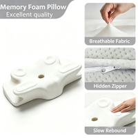 Oreiller cervical personnalisable en mousse à mémoire de forme, forme papillon, ergonomique, pour un sommeil sain et profond (vente en gros)