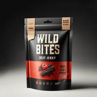 Pochette de sac de jerkey biltong séchée personnalisée avec fenêtre transparente